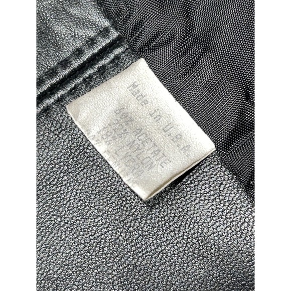 John Murrough Leather Stretchy Back Gold Button Front Short Length Jacket Size M - Picture 8 of 10